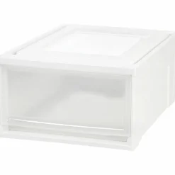IRIS Stackable Storage Box Drawer - External Dimensions: 19.6"x15.8"x 9" - 15 lb - 7.72 gal - Stackable - Plastic - Clear, White -  - 129771