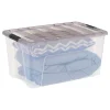 Iris® Stack & Pull™ Storage Boxes, 18 Gallon, Clear/Gray, Set Of 3 Boxes