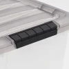 Iris® Stack & Pull™ Storage Boxes, 3.14 Gallon, Clear/Gray, Set Of 8 Boxes