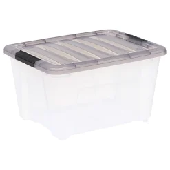 Iris® Stack & Pull™ Storage Box, 8 Gallon, Clear/Gray