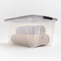 Iris® Stack & Pull™ Storage Box, 8 Gallon, Clear/Gray