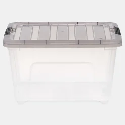 Iris® Stack & Pull™ Storage Box, 8 Gallon, Clear/Gray