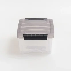 Iris® Stack & Pull™ Storage Box, 1.45 Gallon, Clear/Gray