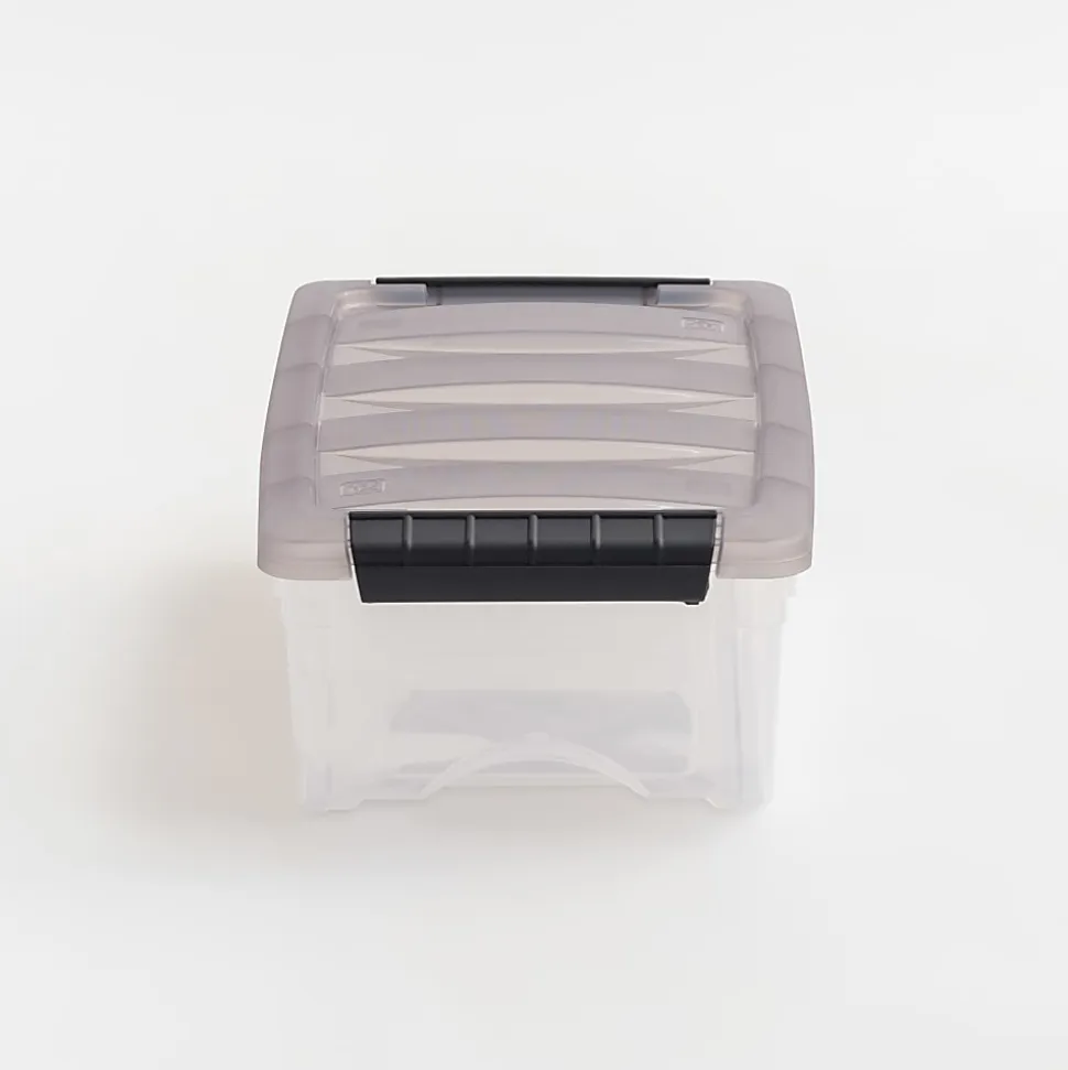 Iris® Stack & Pull™ Storage Box, 1.45 Gallon, Clear/Gray