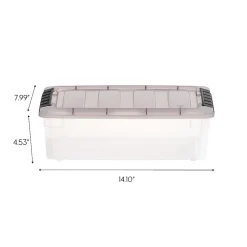 Iris® Stack & Pull™ Storage Box, 1.45 Gallon, Clear/Gray