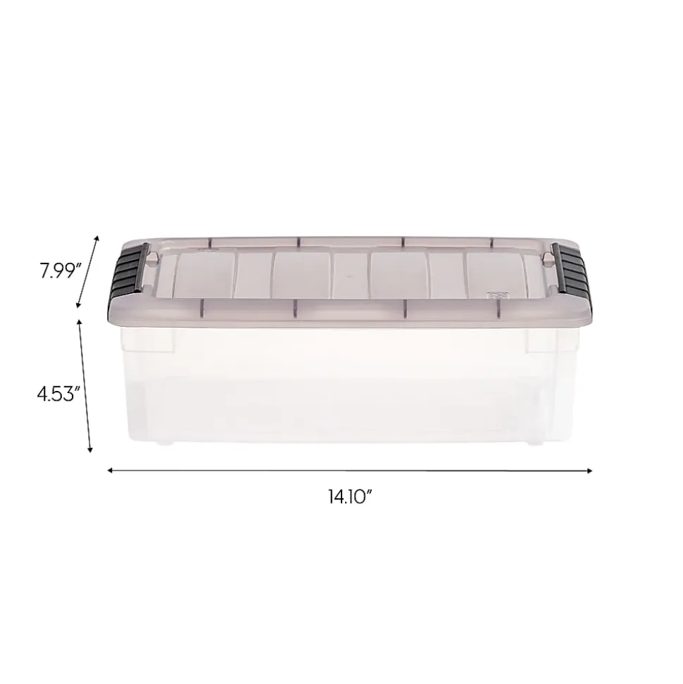 Iris® Stack & Pull™ Storage Box, 1.45 Gallon, Clear/Gray