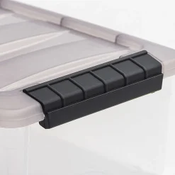 Iris® Stack & Pull™ Storage Box, 1.45 Gallon, Clear/Gray