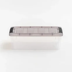 Iris® Stack & Pull™ Storage Box, 1.45 Gallon, Clear/Gray