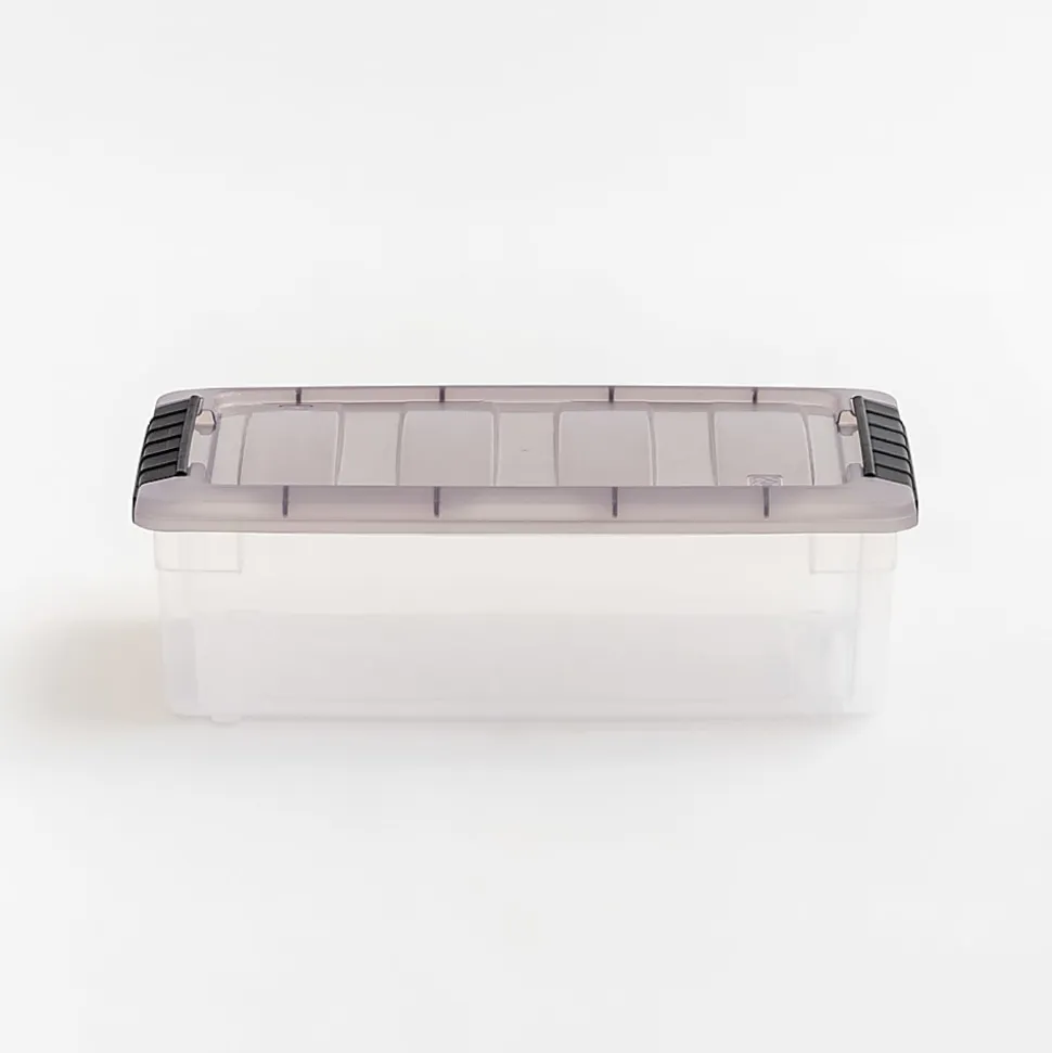 Iris® Stack & Pull™ Storage Box, 1.45 Gallon, Clear/Gray