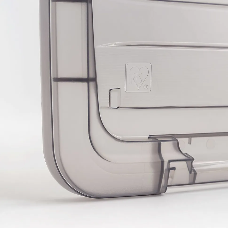 Iris® Stack & Pull™ Storage Box, 1.45 Gallon, Clear/Gray