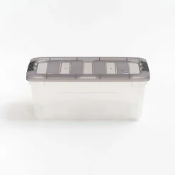 Iris® Stack & Pull™ Storage Box, 3.14 Gallon, Clear/Gray