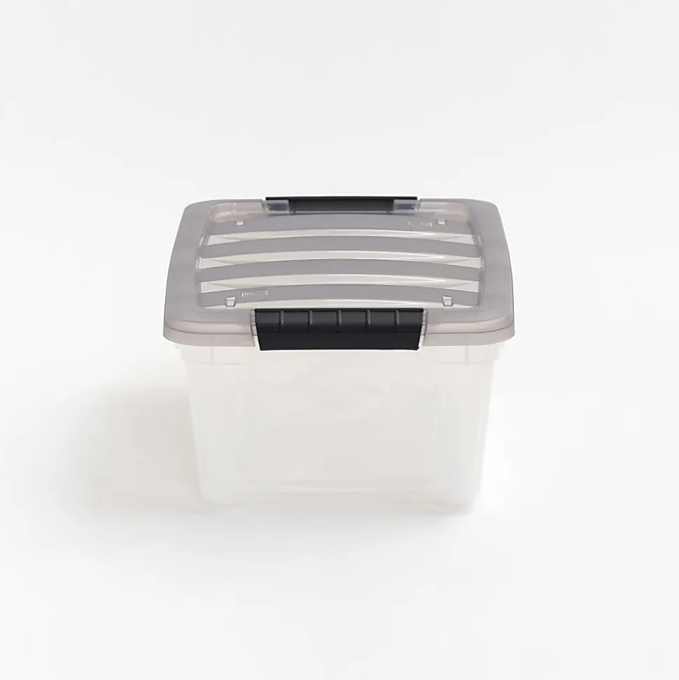 Iris® Stack & Pull™ Storage Box, 3.14 Gallon, Clear/Gray