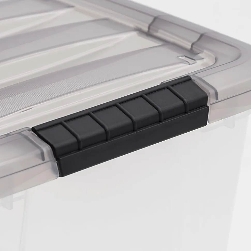 Iris® Stack & Pull™ Storage Box, 3.14 Gallon, Clear/Gray