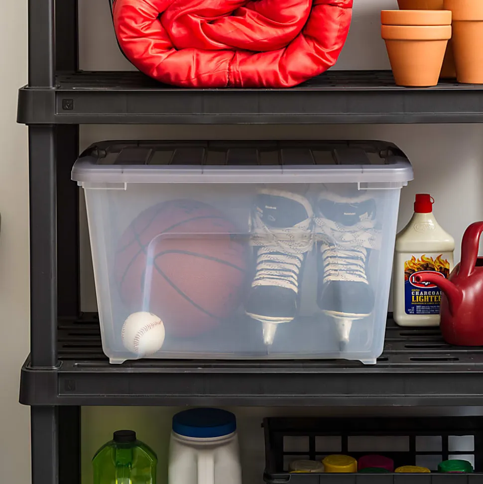 Iris® Stack & Pull™ Storage Box, 13.4 Gallon, Clear/Gray