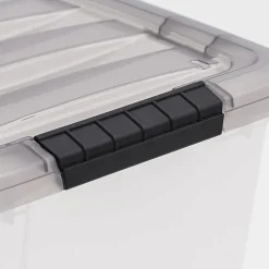 Iris® Stack & Pull™ Storage Box, 13.4 Gallon, Clear/Gray