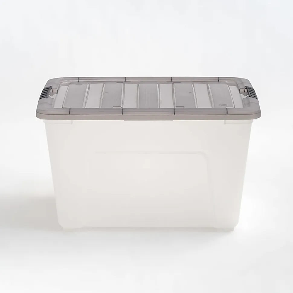 Iris® Stack & Pull™ Storage Box, 13.4 Gallon, Clear/Gray