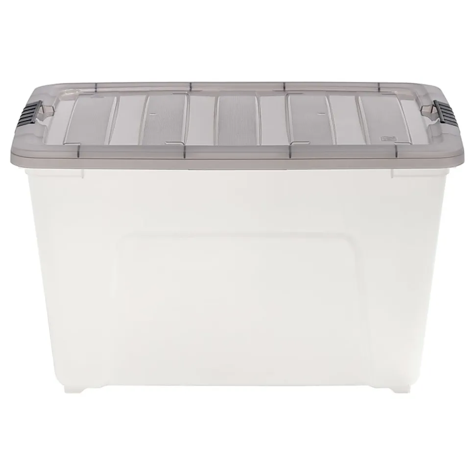 Iris® Stack & Pull™ Storage Box, 13.4 Gallon, Clear/Gray