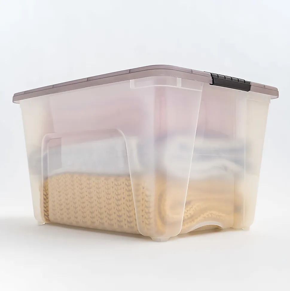 Iris® Stack & Pull™ Storage Box, 13.4 Gallon, Clear/Gray