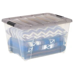 Iris® Stack & Pull™ Storage Box, 13.4 Gallon, Clear/Gray