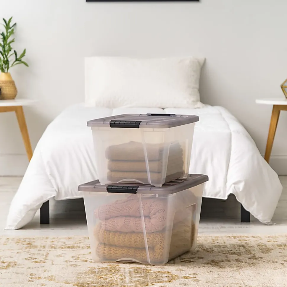 Iris® Stack & Pull™ Storage Box, 13.4 Gallon, Clear/Gray