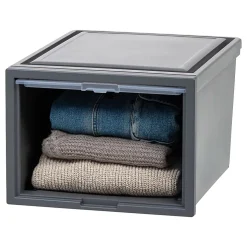 Iris® Storage Bins With Sliding Doors, 14-1/4