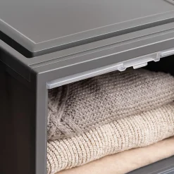 Iris® Storage Bins With Sliding Doors, 14-1/4