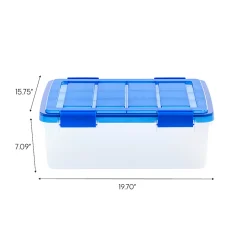 Iris Ultimate WeatherPro Storage Boxes, 19-5/8”L x 16-3/16”W x 14-1/4”H, 26.5 Qt, Clear