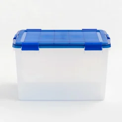 Iris Ultimate Weatherpro Storage Boxes, 23-5/8”L x 20-1/16”W x 16-3/16”H, 74 Qt, Clear, Set Of 3 Boxes