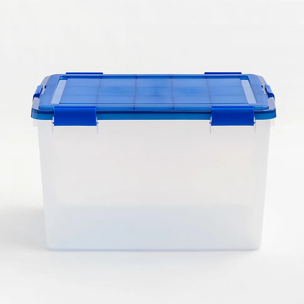 Iris Ultimate Weatherpro Storage Boxes, 23-5/8”L x 20-1/16”W x 16-3/16”H, 74 Qt, Clear, Set Of 3 Boxes