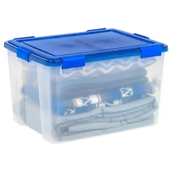 Iris Ultimate Weatherpro Storage Boxes, 23-5/8”L x 20-1/16”W x 16-3/16”H, 74 Qt, Clear, Set Of 3 Boxes