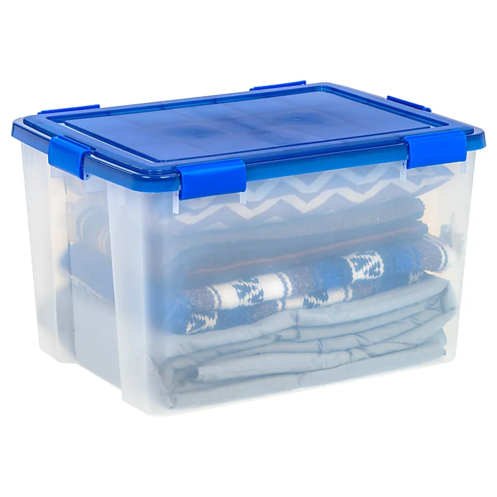 Iris Ultimate Weatherpro Storage Boxes, 23-5/8”L x 20-1/16”W x 16-3/16”H, 74 Qt, Clear, Set Of 3 Boxes