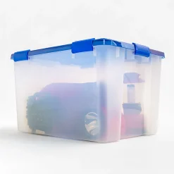 Iris Ultimate Weatherpro Storage Boxes, 23-5/8”L x 20-1/16”W x 16-3/16”H, 74 Qt, Clear, Set Of 3 Boxes
