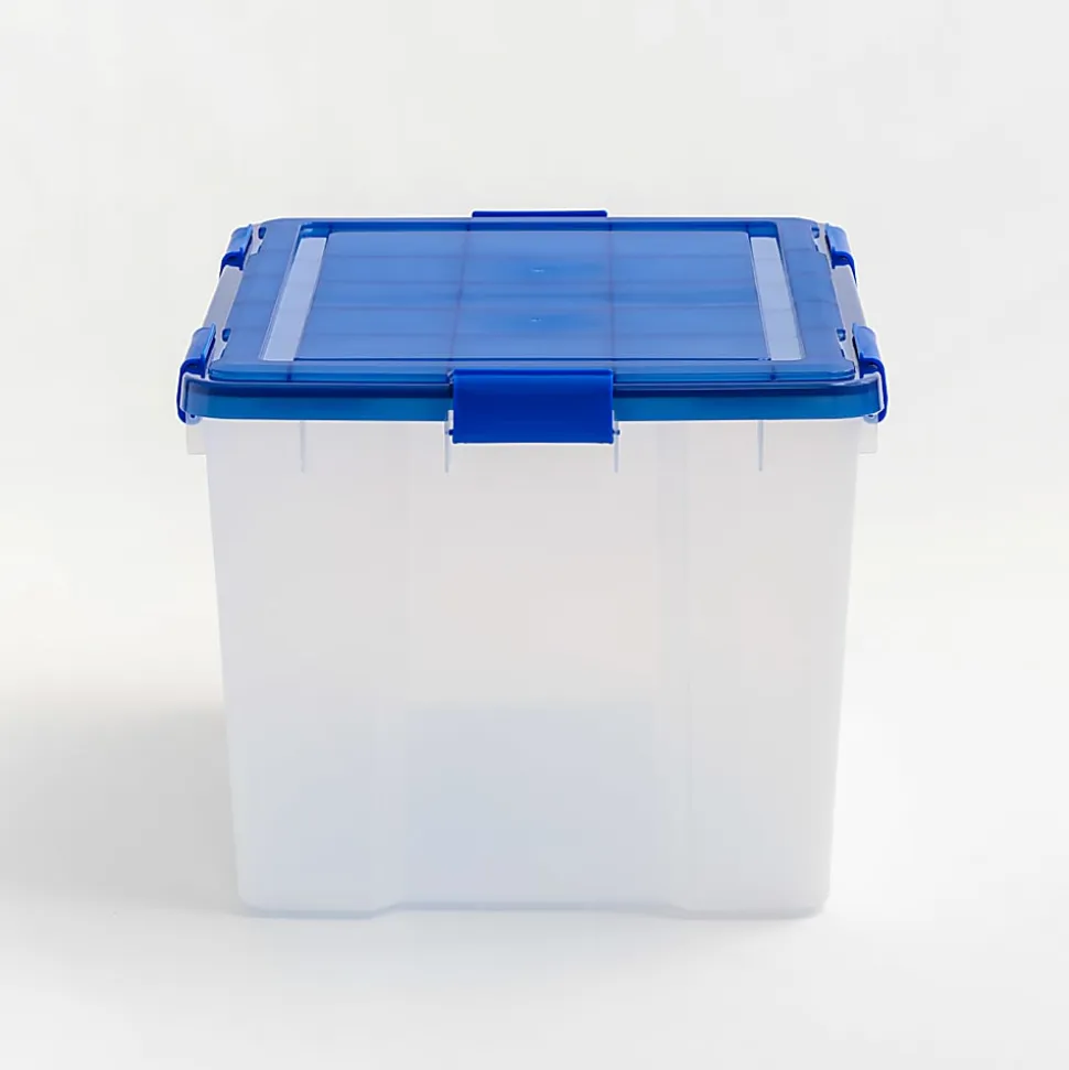 Iris Ultimate Weatherpro Storage Boxes, 23-5/8”L x 20-1/16”W x 16-3/16”H, 74 Qt, Clear, Set Of 3 Boxes