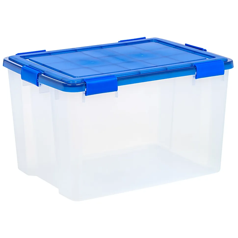 Iris Ultimate Weatherpro Storage Boxes, 23-5/8”L x 20-1/16”W x 16-3/16”H, 74 Qt, Clear, Set Of 3 Boxes