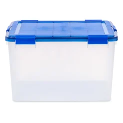 Iris Ultimate Weatherpro Storage Boxes, 23-5/8”L x 20-1/16”W x 16-3/16”H, 74 Qt, Clear, Set Of 3 Boxes