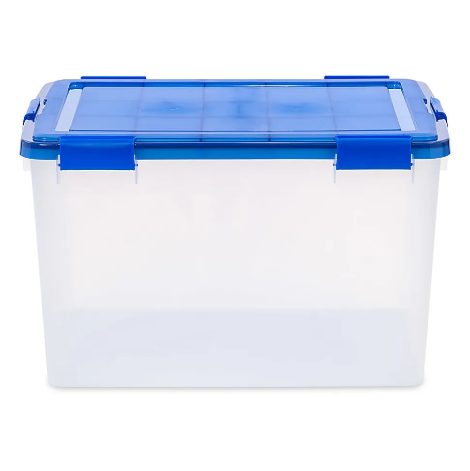 Iris Ultimate Weatherpro Storage Boxes, 23-5/8”L x 20-1/16”W x 16-3/16”H, 74 Qt, Clear, Set Of 3 Boxes