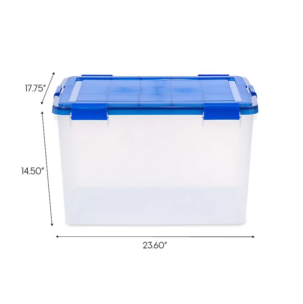 Iris Ultimate Weatherpro Storage Boxes, 23-5/8”L x 20-1/16”W x 16-3/16”H, 74 Qt, Clear, Set Of 3 Boxes