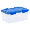 Iris Ultimate Weatherpro Storage Box, 17-1/2”L x 16-3/16”W x 10-1/4”H, 19 Qt, Clear