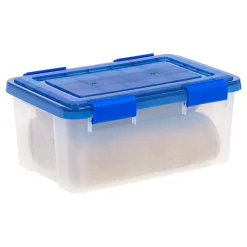 Iris Ultimate Weatherpro Storage Box, 17-1/2”L x 16-3/16”W x 10-1/4”H, 19 Qt, Clear