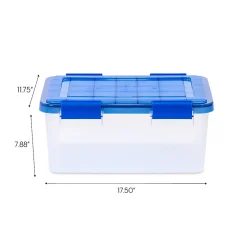 Iris Ultimate Weatherpro Storage Box, 17-1/2”L x 16-3/16”W x 10-1/4”H, 19 Qt, Clear