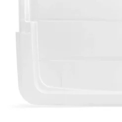 Iris USA® Buckled Boxes, 60 Qt, 22-1/16”L x 16-5/8”W x 13-1/16”H, Clear, Set Of 4 Boxes