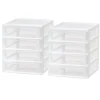 Iris USA® Desktop Drawer Units, 4 Drawers, 10-1/2" x 12-7/16", White, Set Of 2 Units