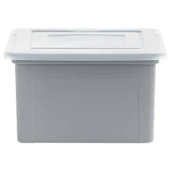 Iris USA® File Boxes, 35 Qt, 28-15/16”L x 21”W x 17-11/16”H, Gray, Pack Of 3 Boxes