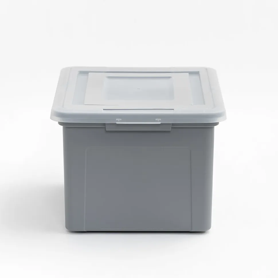 Iris USA® File Boxes, 35 Qt, 28-15/16”L x 21”W x 17-11/16”H, Gray, Pack Of 3 Boxes
