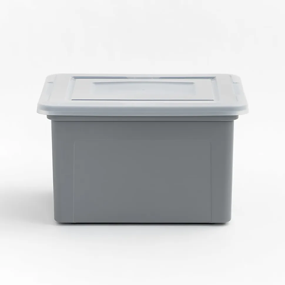 Iris USA® File Boxes, 35 Qt, 28-15/16”L x 21”W x 17-11/16”H, Gray, Pack Of 3 Boxes