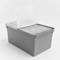 Iris USA® File Boxes, 44 Qt, 31-1/2”L x 17-5/16”W x 13”H, Gray, Pack Of 4 Boxes