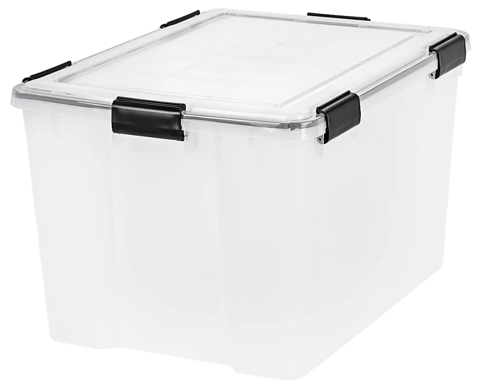 IRIS® Weatherpro® Plastic Storage Container With Latch Lid, 14 1/2" x 17 3/4" x 23 5/8", Clear