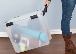 Iris WeatherPro Tote With Handle, 103-Quart, Clear, Total Qty 1