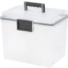 Iris® Weathertight® Mobile Storage File Box, 11 1/2" x 13 3/4" x 10 7/16", Clear