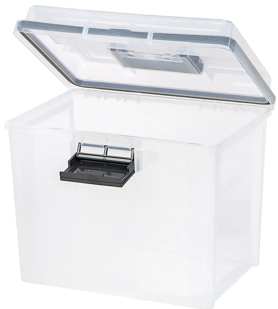 Iris® Weathertight® Mobile Storage File Box, 11 1/2" x 13 3/4" x 10 7/16", Clear